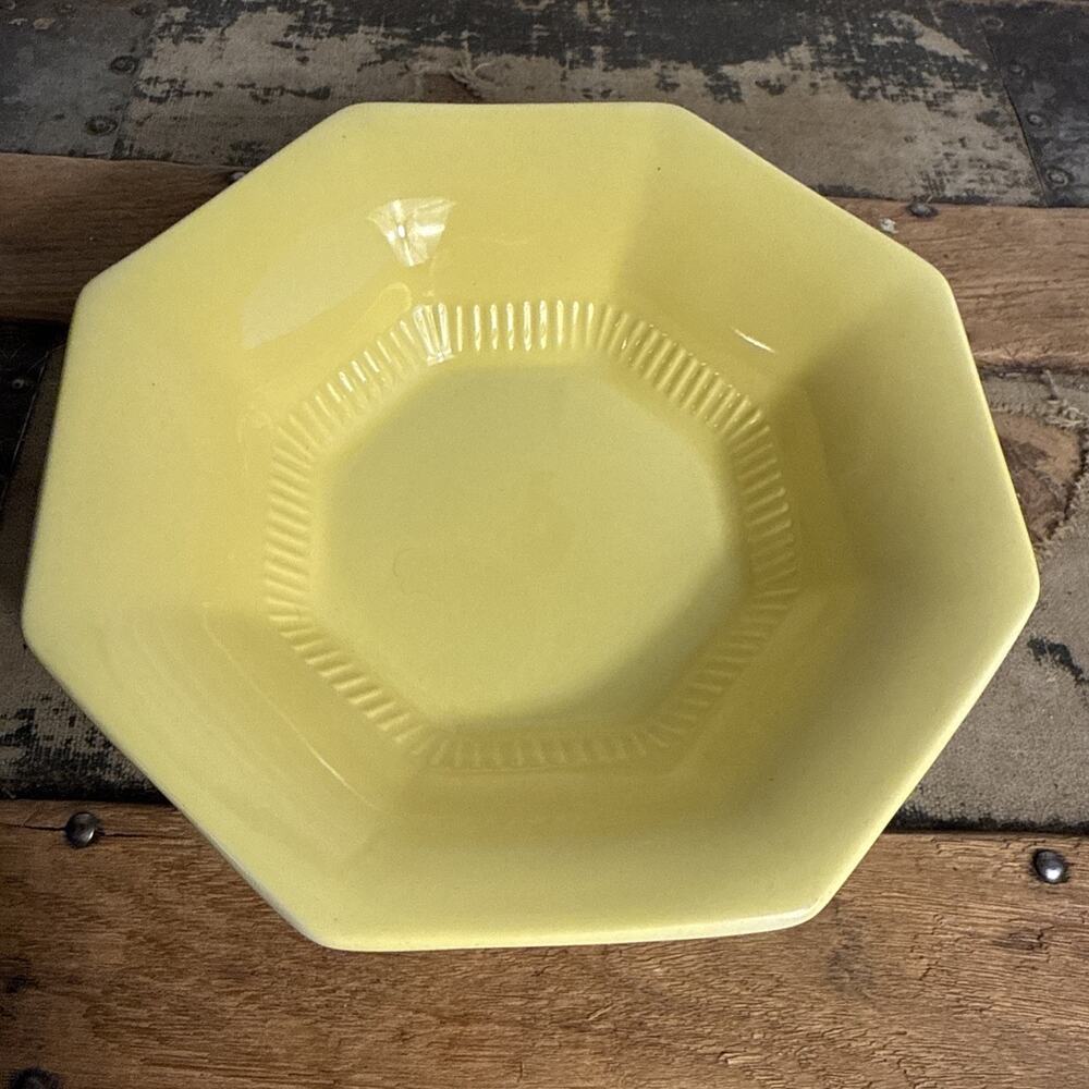 Vintage Nikko Classic Collection Daffodil Yellow Octagonal Serving Bowl Japan